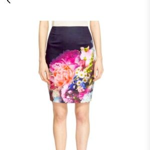 Ted Baker Floral Navy Pencil Skirt 2